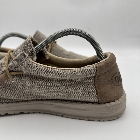 Hey Dude Wally Ascend Woven Walnut Brown Slip On Unisex Men's 9/Womens 11 Shoes - Picture 15 of 15